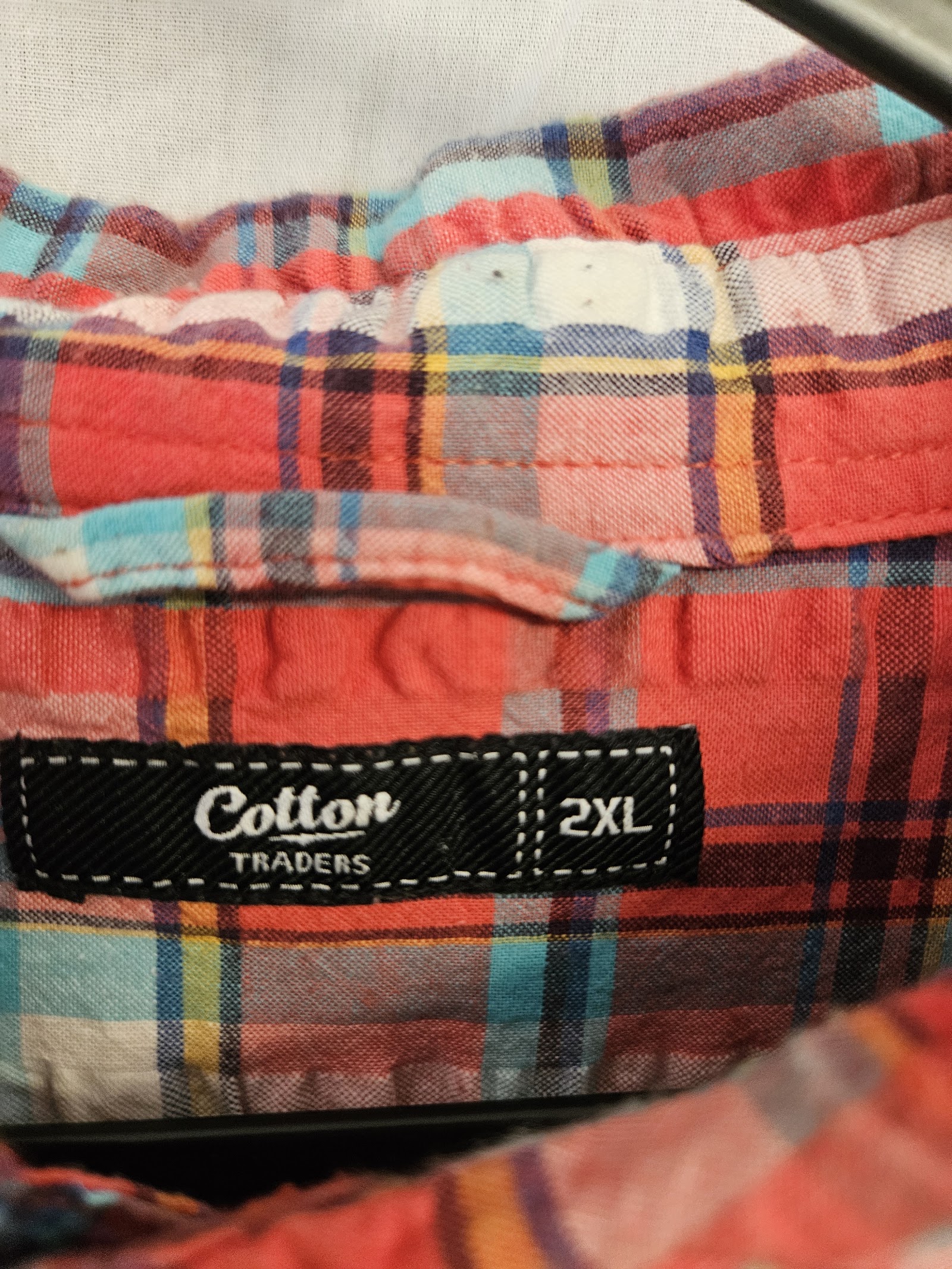 Genuine Cotter Traders Red multicolour checked short-sleeve shirt, 2XL, photo 2