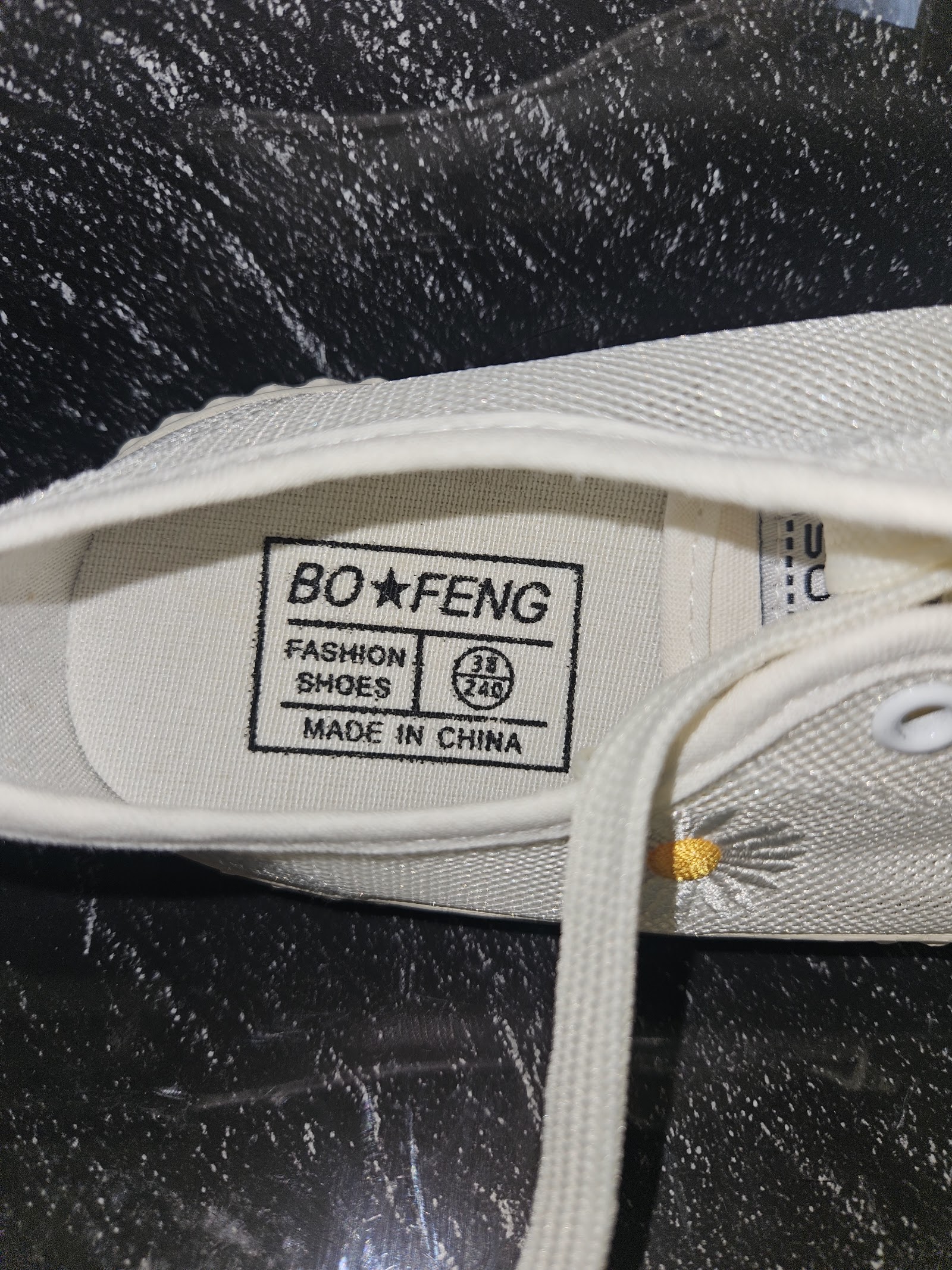 Genuine BO+FENG White Flower Canvas Trainers Textured Sole Size EU 38 UK 5, EU 38 / UK 5, photo 5