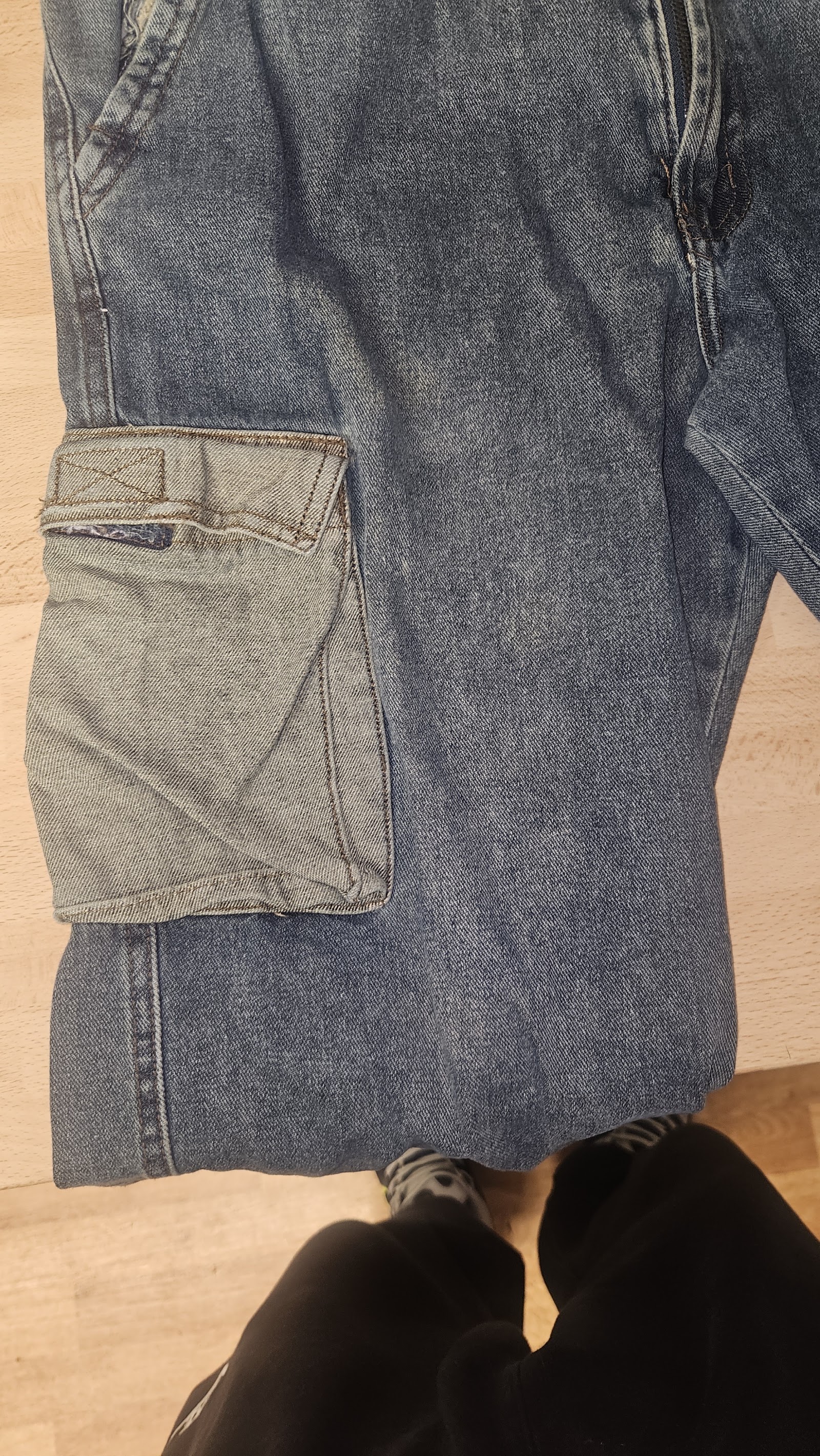 SMART Blue Cargo Jeans Contrast Utility Pockets, Measured W31.5 approx., photo 6