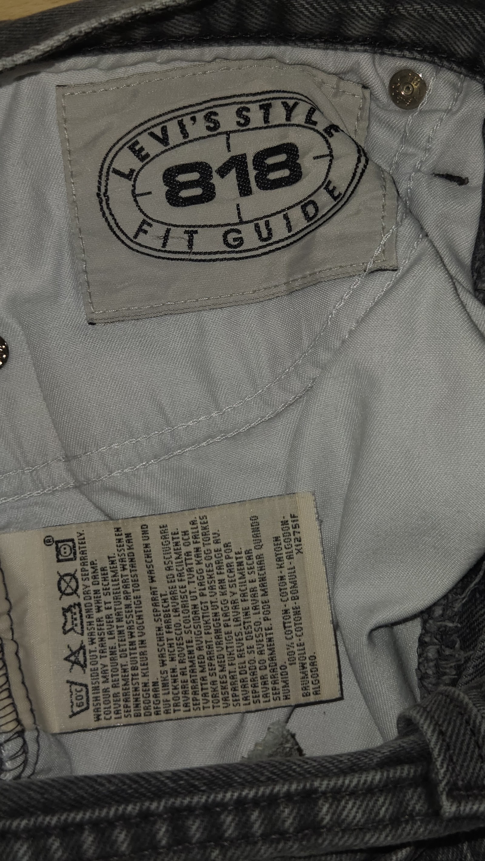 Levi's 818 Orange Tab Washed Grey Jeans, Measured W26.5 L29.5 approx., photo 5