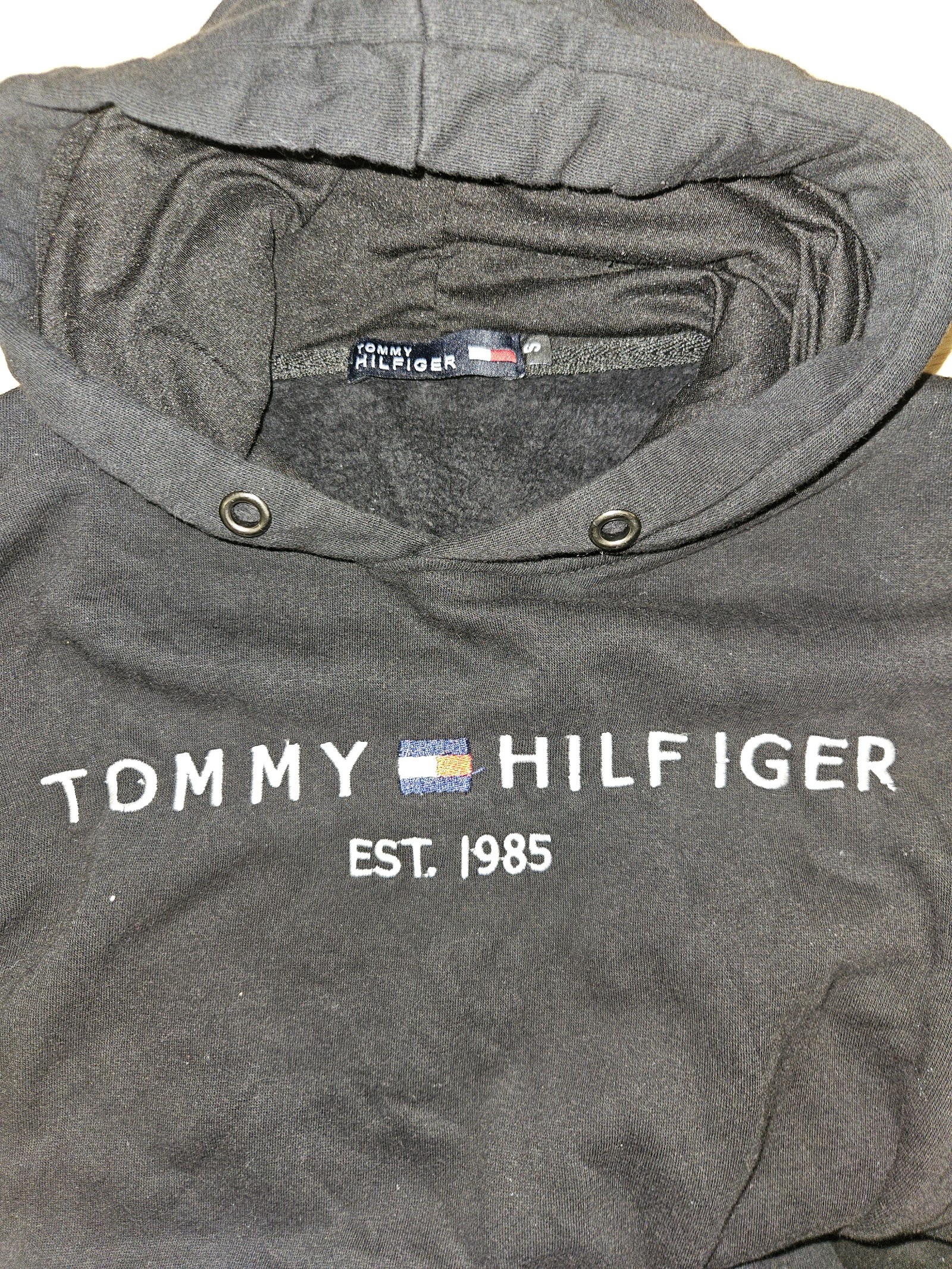 Genuine Tommy Hilfiger Black Logo Hoodie Size S, S, photo 4
