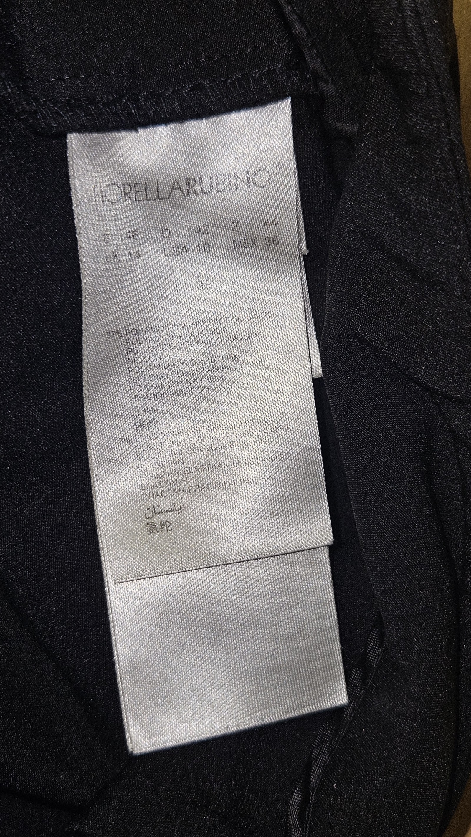 Fiorella Rubino Black Stretch Trousers with Gold Zip Pockets, IT 46 (labelled); measured W33 approx., photo 6