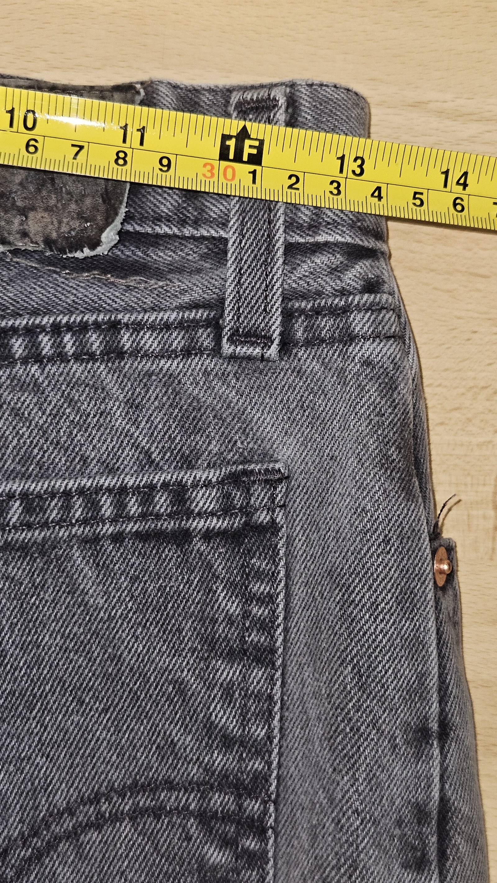 Levi's 818 Orange Tab Washed Grey Jeans, Measured W26.5 L29.5 approx., photo 9