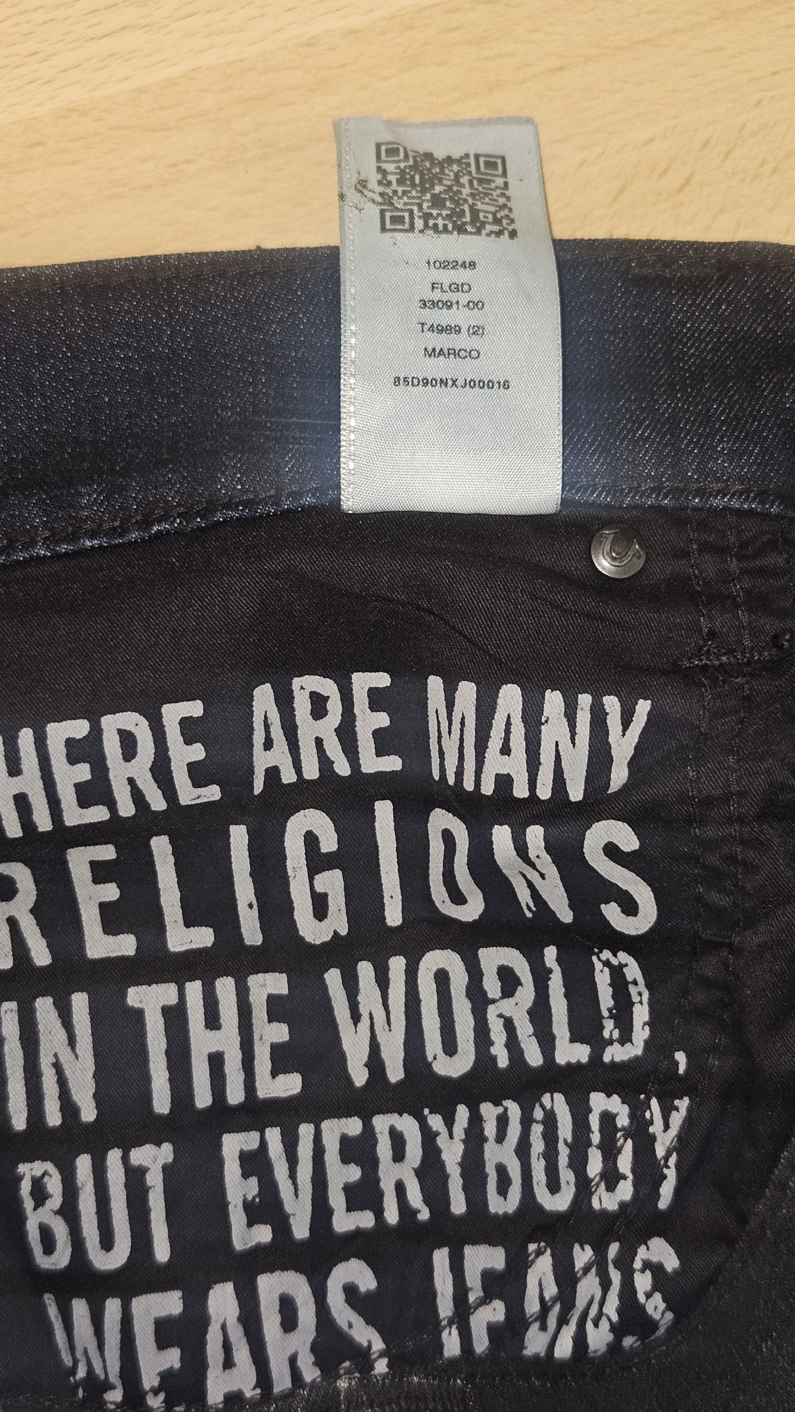 True Religion Marco Washed Black Relaxed Taper Jeans, W33, photo 10