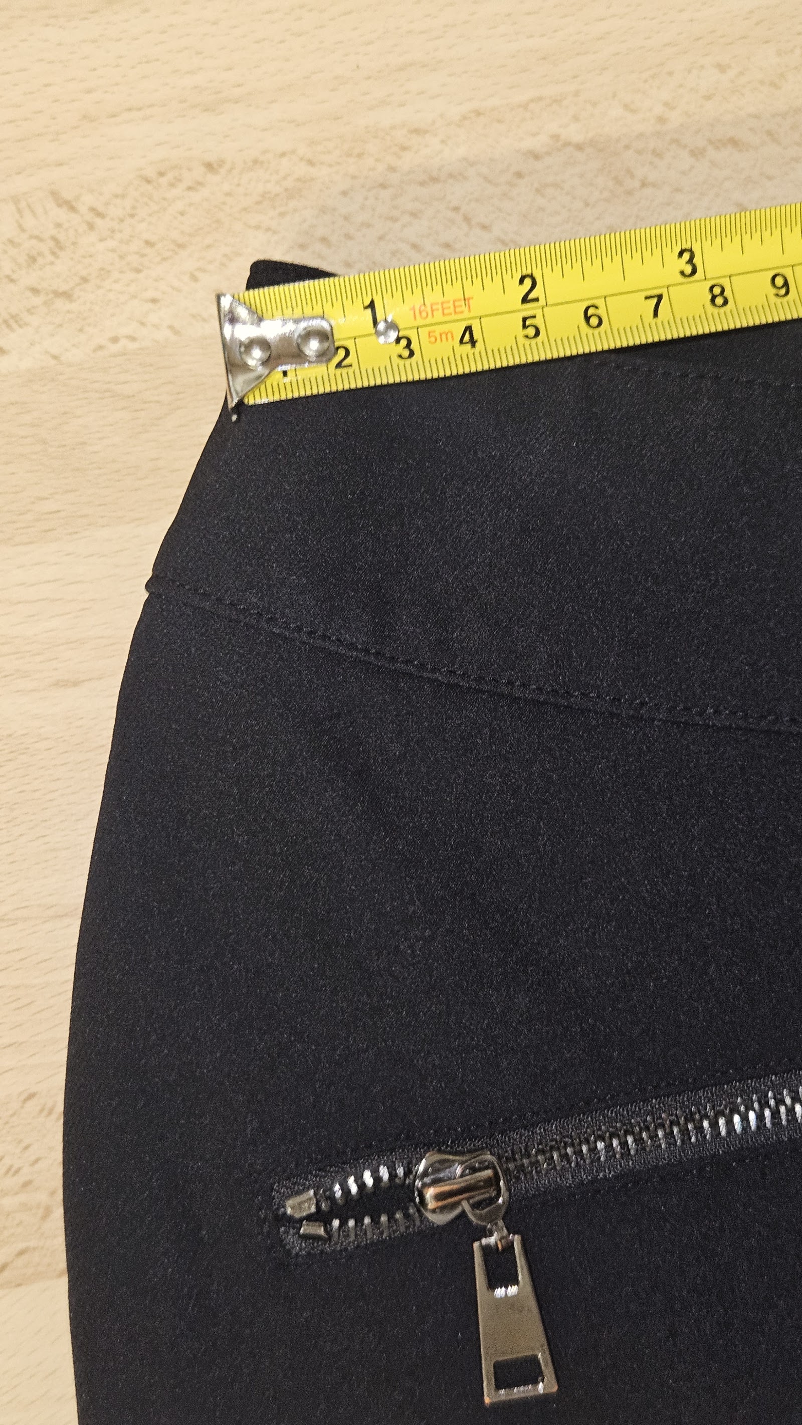 Fiorella Rubino Black Stretch Trousers with Gold Zip Pockets, IT 46 (labelled); measured W33 approx., photo 9