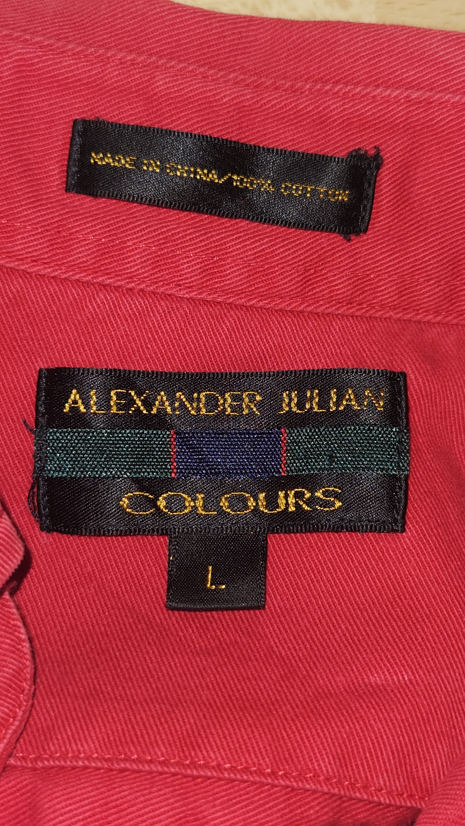 Alexander Julian Colours Red Short Sleeve Button-Up Shirt, L (labelled), photo 3