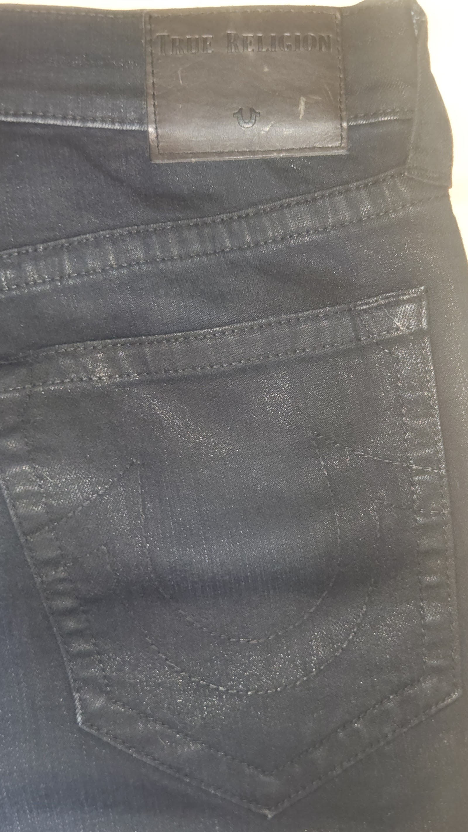 True Religion Marco Washed Black Relaxed Taper Jeans, W33, photo 6