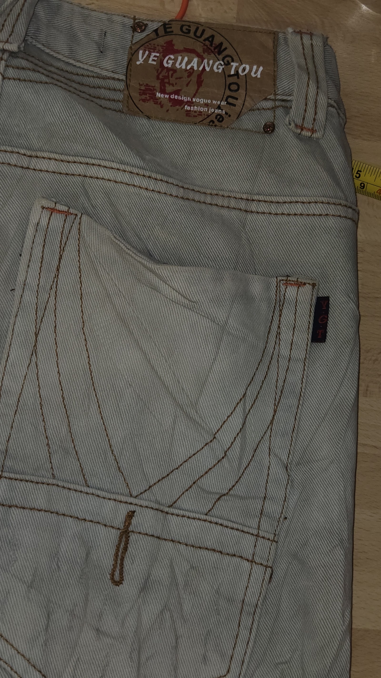 No Excess Industry Light Grey Beige Washed Jeans, W29 (labelled), photo 8