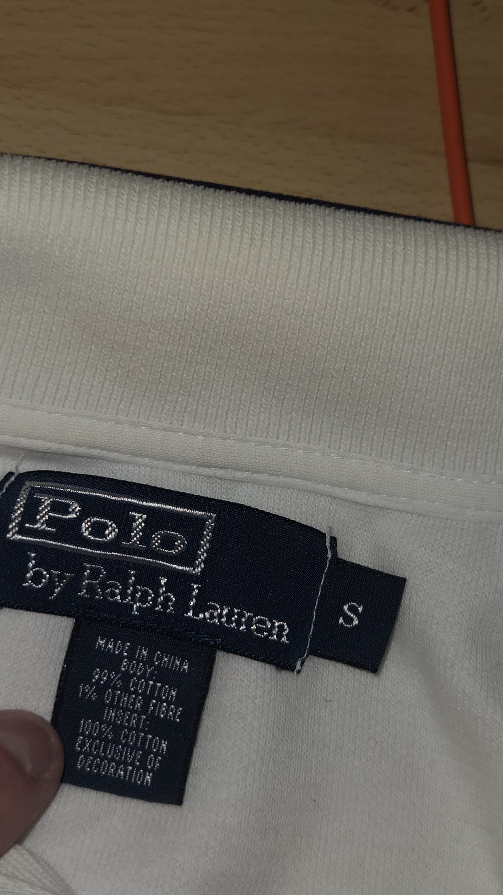 Polo by Ralph Lauren White Long Sleeve Piped Polo Shirt, S (labelled), photo 3