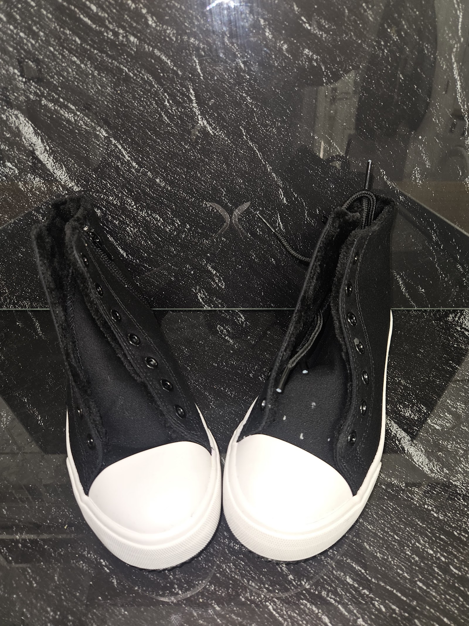 Genuine Unbranded Black Side-Zip Canvas High-Top Trainers Size EU 35 UK 2.5, EU 35 / UK 2.5 / CN 225, photo 2