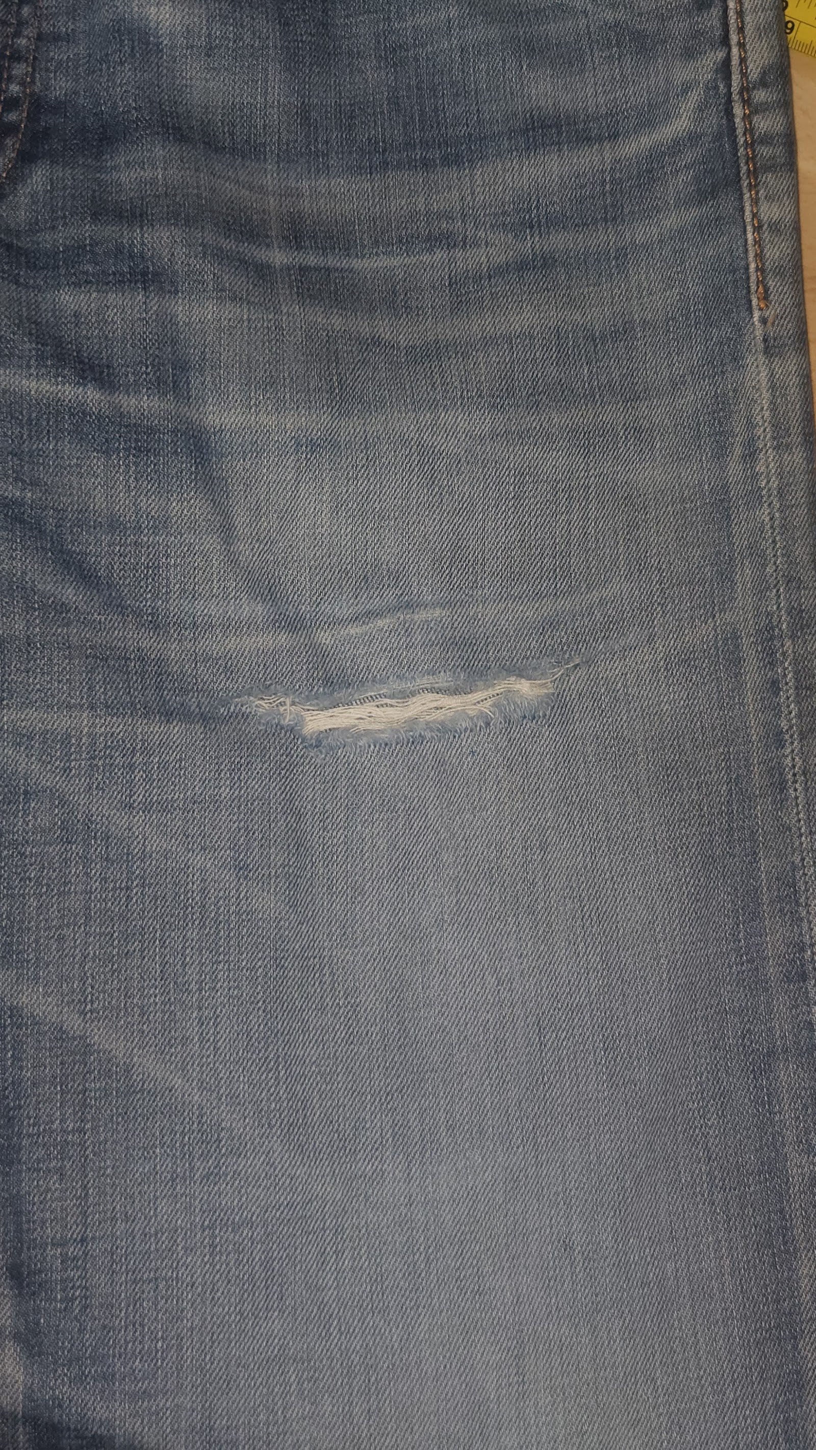 Levi's Blue Washed Five Pocket Stretch Jeans, Measured W31.5 approx., photo 5