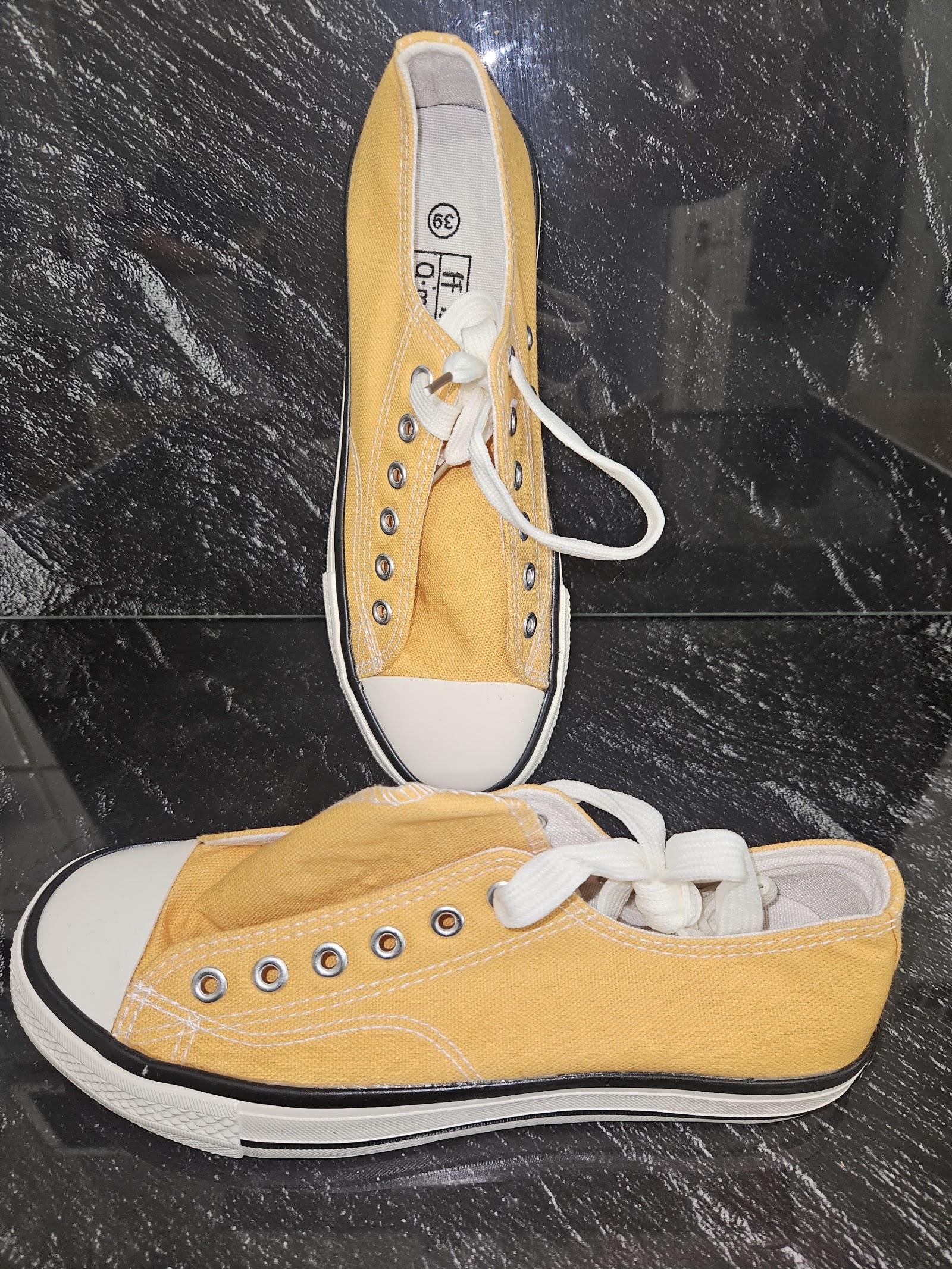 Genuine Fashion Mustard Yellow Canvas High-Top Trainers Size EU 39 UK 6, EU 39 / UK 6, photo 3