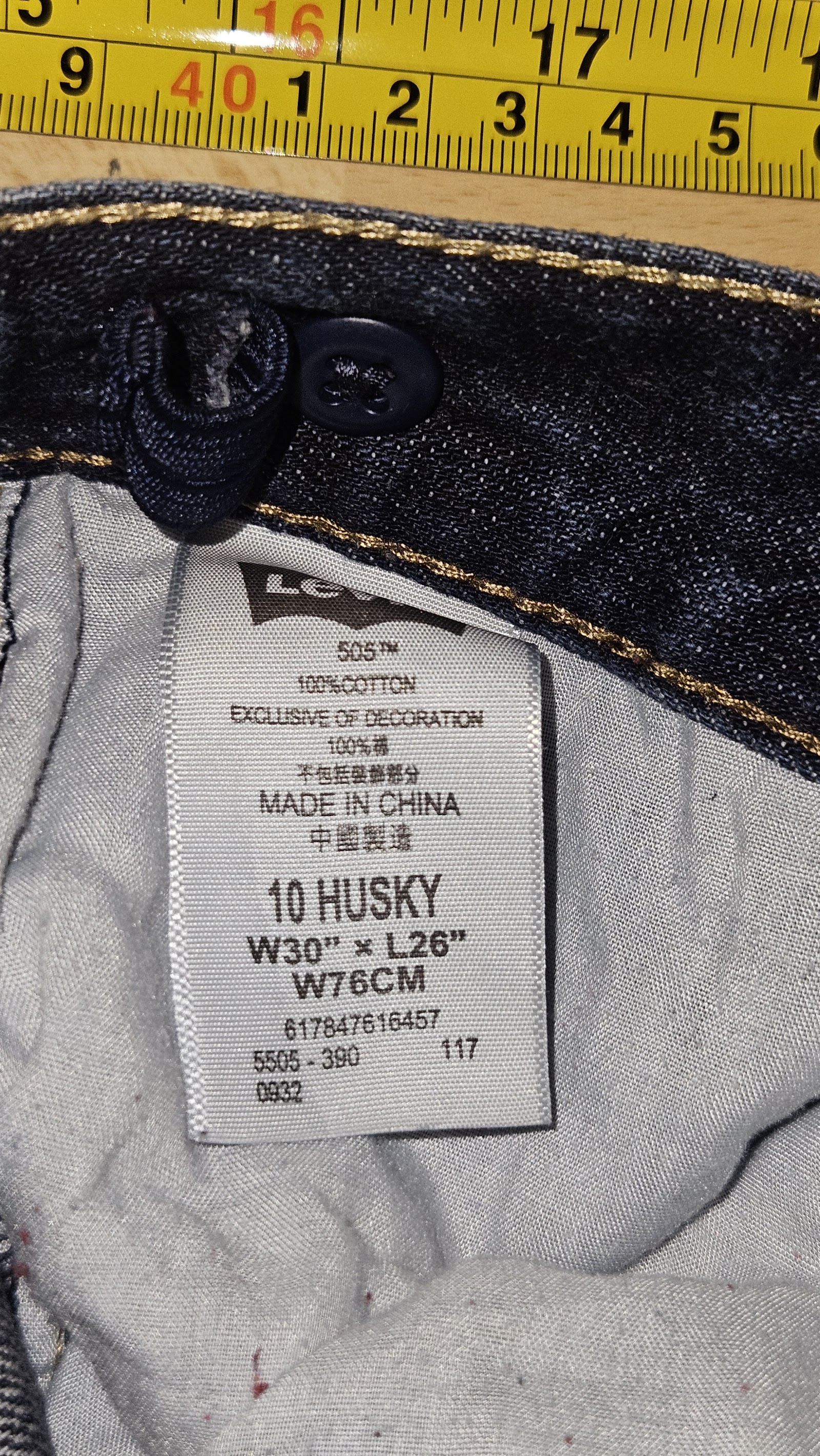 Levi's Dark Blue 10 Husky Jeans, W30 L26 (labelled), photo 6