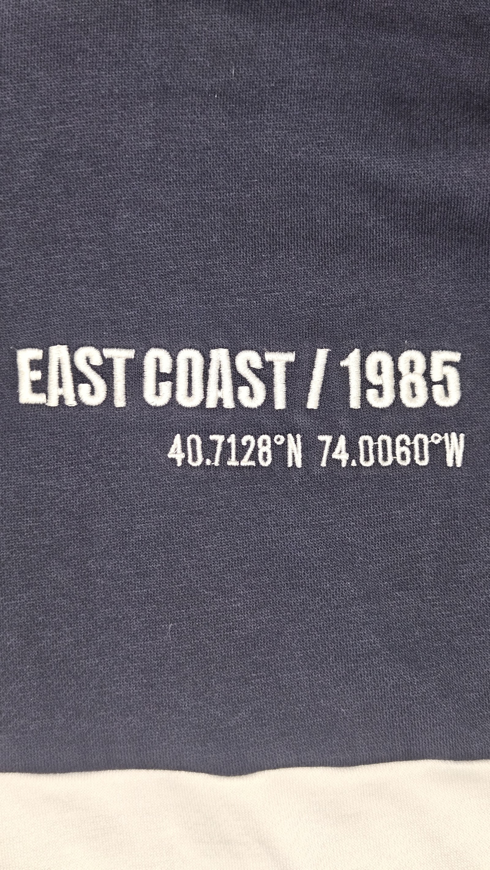 Easy Navy Cream East Coast 1985 Colour-Block Pullover Hoodie, XL (labelled), photo 3