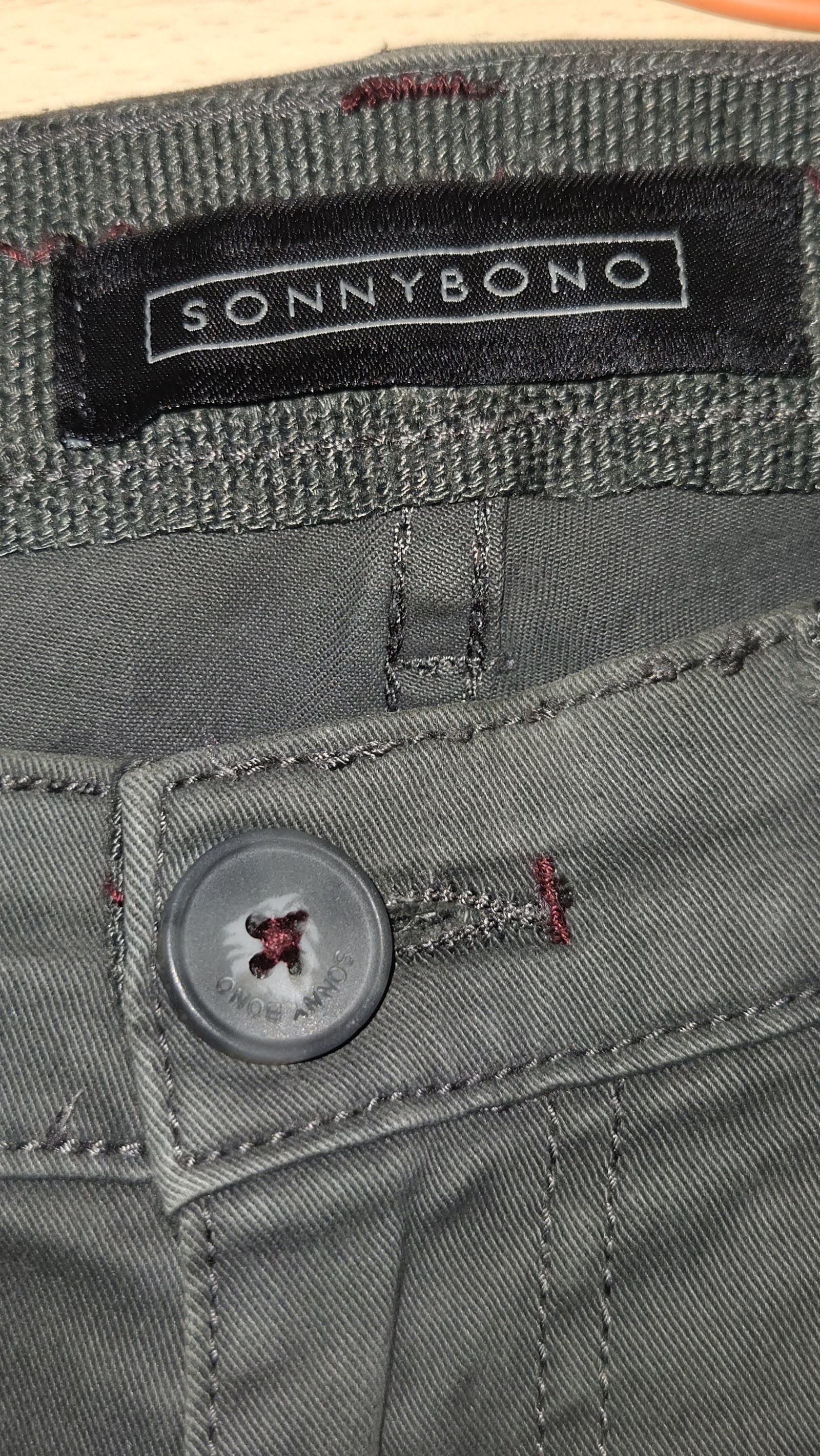 Sonny Bono Grey Green Skinny Fit Stretch Jeans, Labelled 44 — sizing system unspecified, photo 3