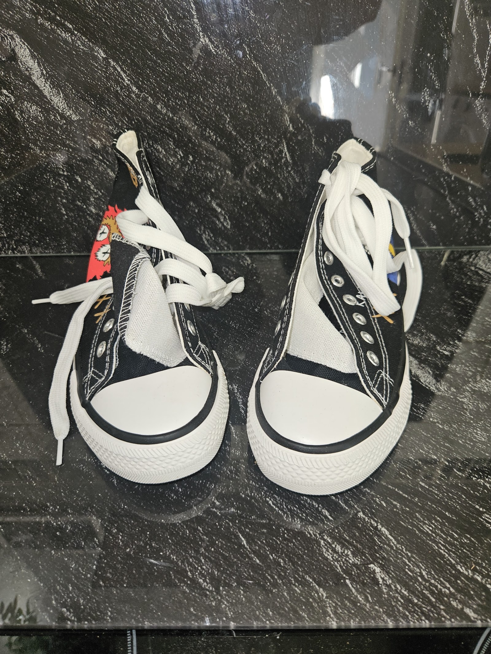 Genuine Fashion Black Colourful Cartoon Canvas High-Top Trainers Size EU 35 UK 2.5, EU 35 / UK 2.5, photo 5