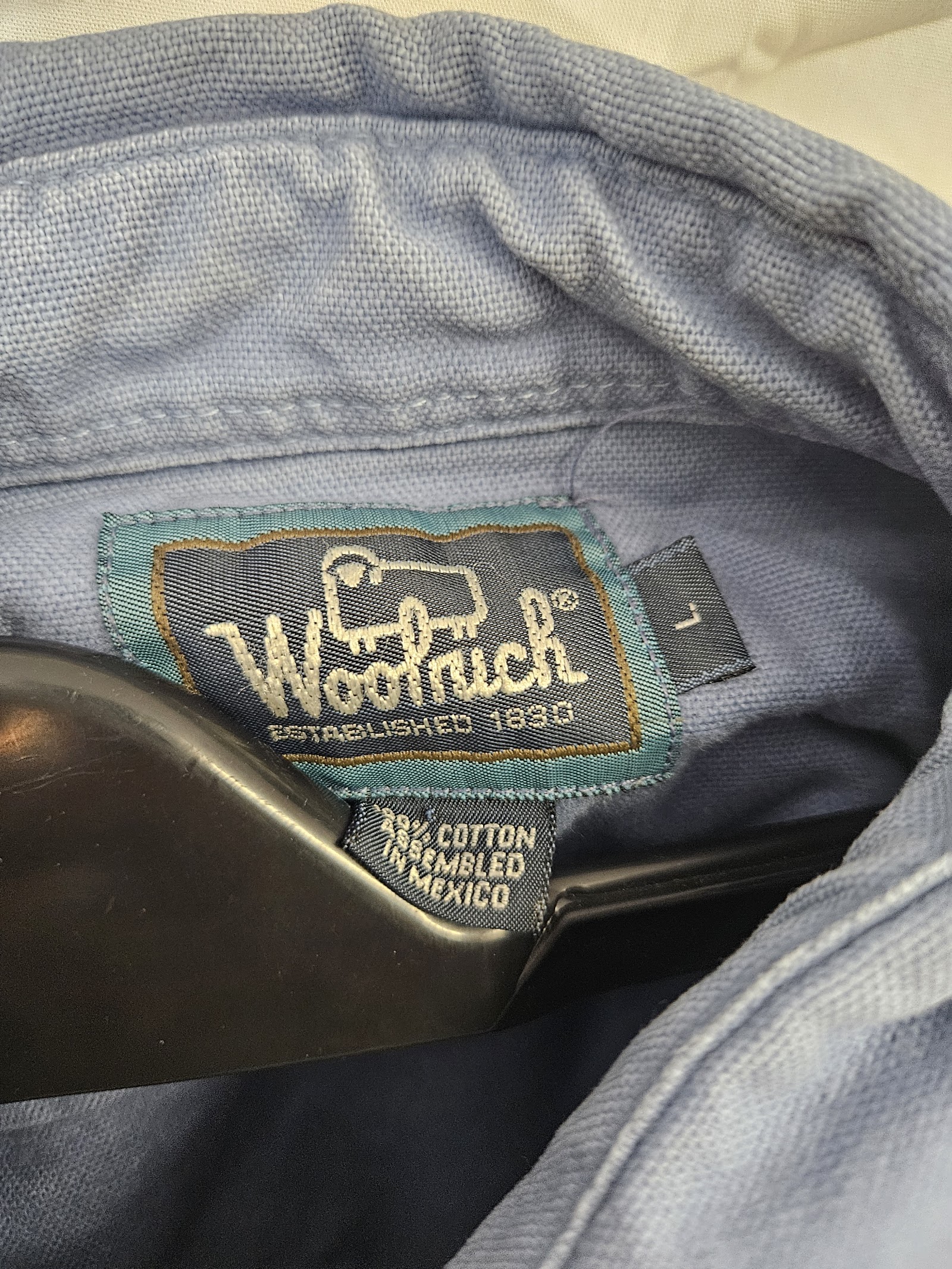 Genuine Woolrich Light-blue washed utility overshirt, Large, photo 2