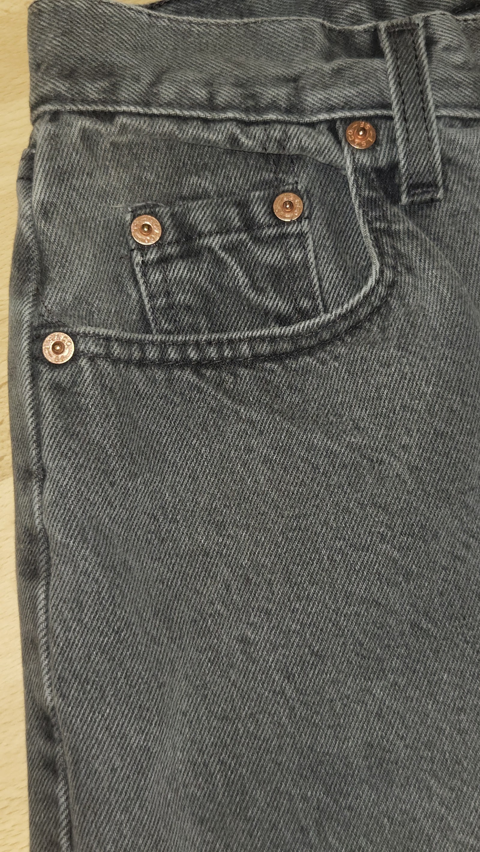 Levi's 818 Orange Tab Washed Grey Jeans, Measured W26.5 L29.5 approx., photo 3