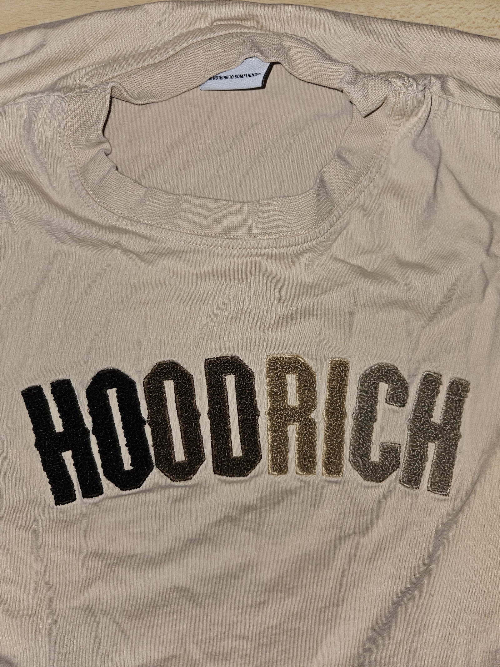 Genuine Hoodrich Chenille Logo Beige T-Shirt Size XS, XS, photo 4