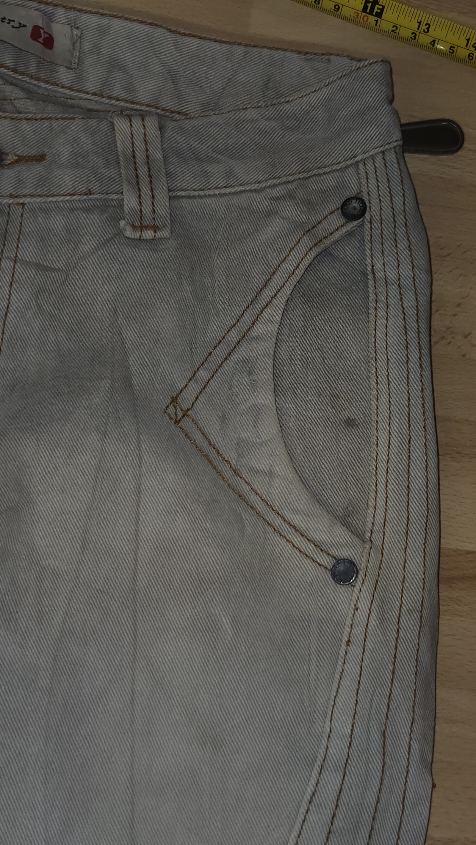No Excess Industry Light Grey Beige Washed Jeans, W29 (labelled), photo 5
