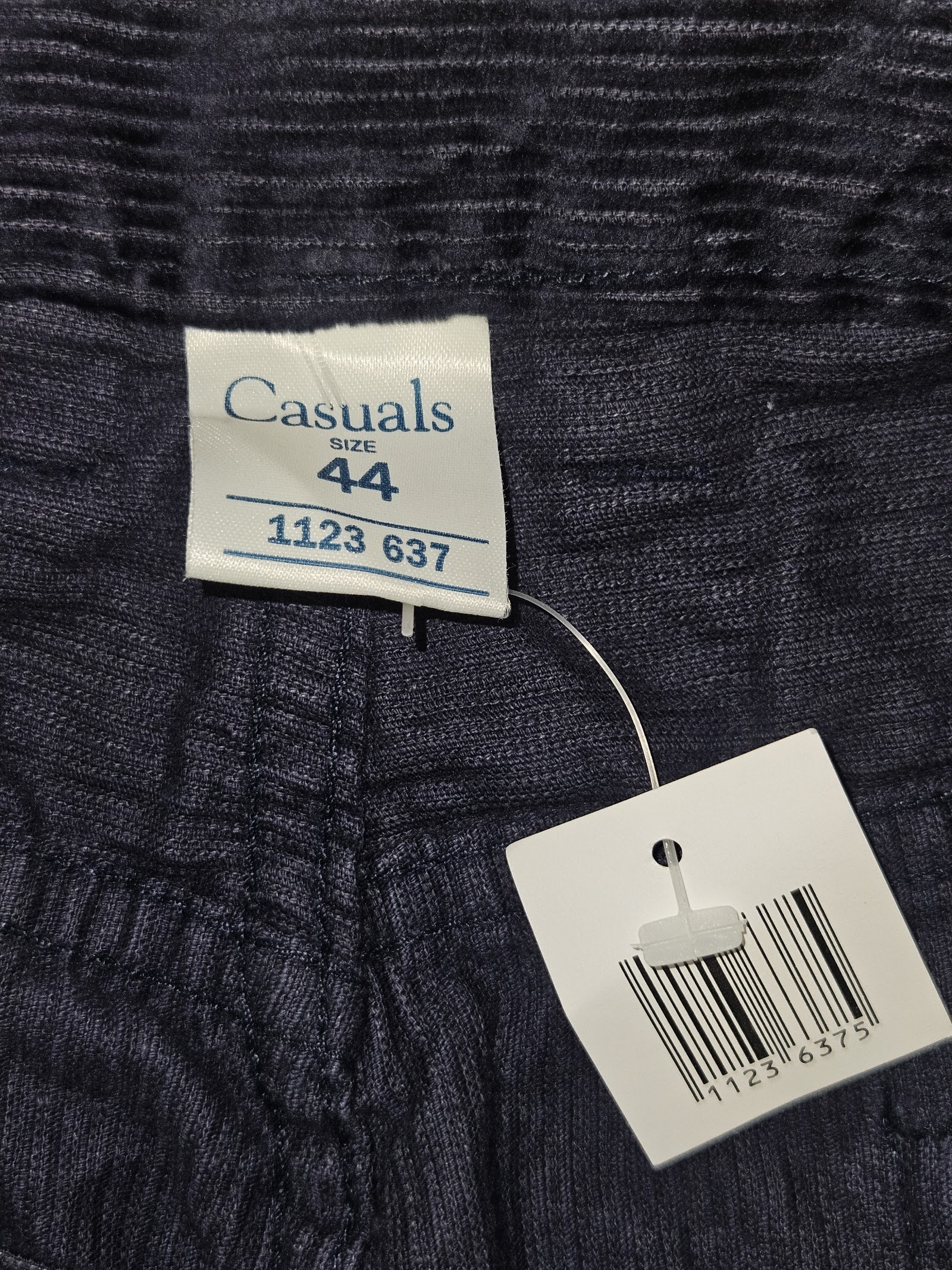 Genuine Authentic Jeanswear Navy straight-leg corduroy trousers with tags, W44 L31, photo 5