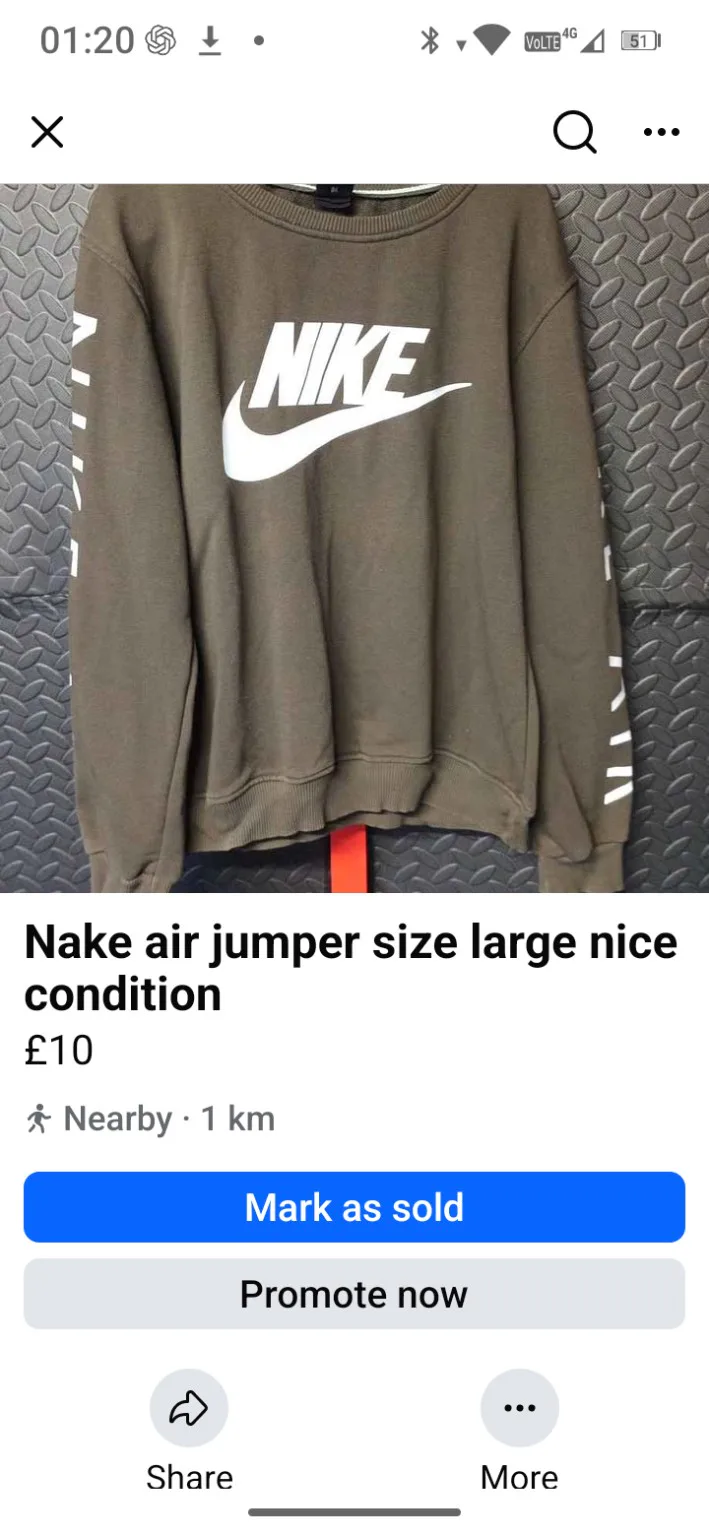 Nike Khaki Nike Air sweatshirt