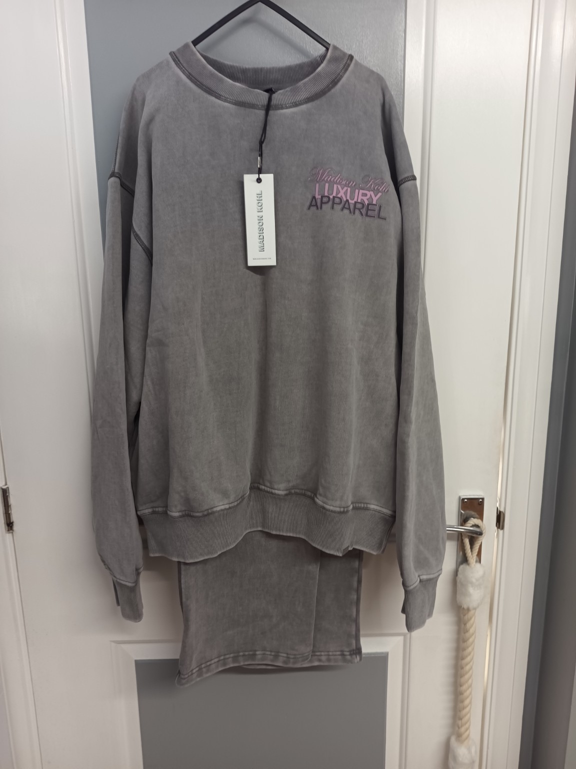 Madison Kohl Grey-wash Club 2019 two-piece sweatshirt and jogger set