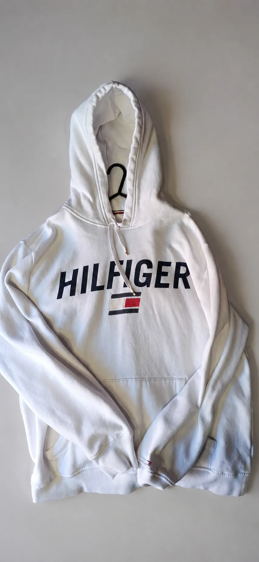 Tommy Hilfiger White logo pullover hoodie