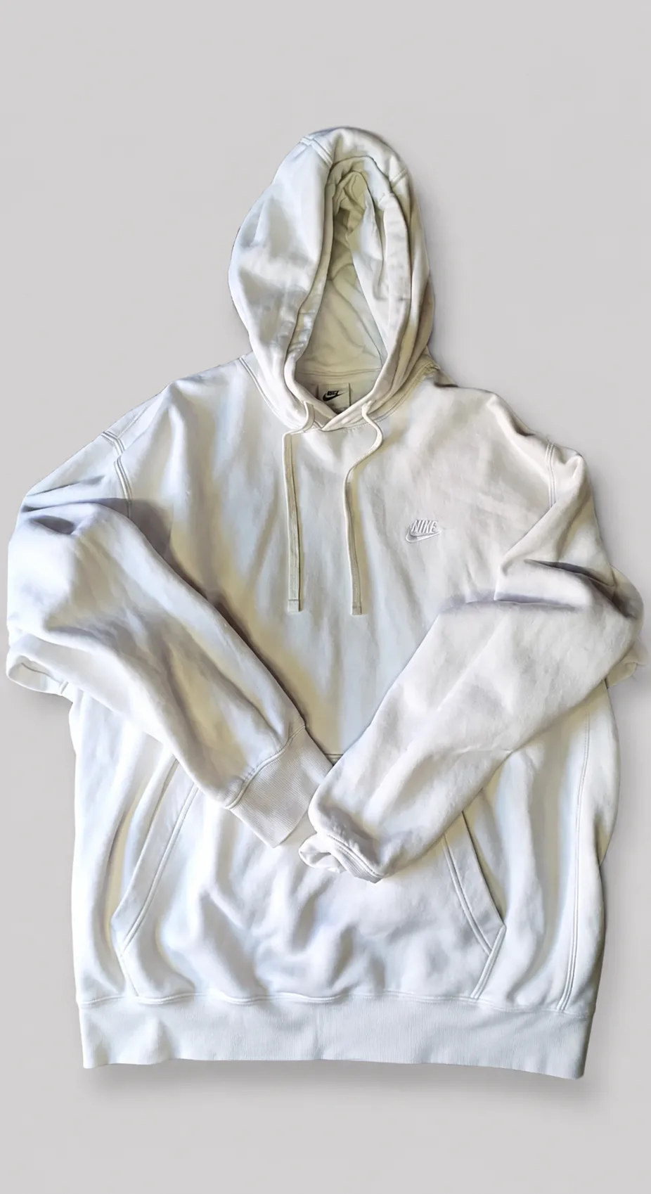 Nike White small-logo pullover hoodie