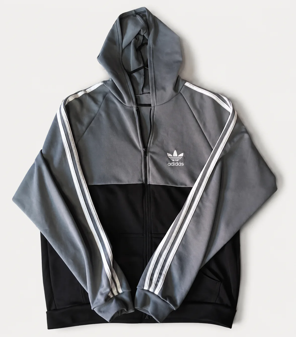 Adidas Originals Grey and black full-zip track jacket
