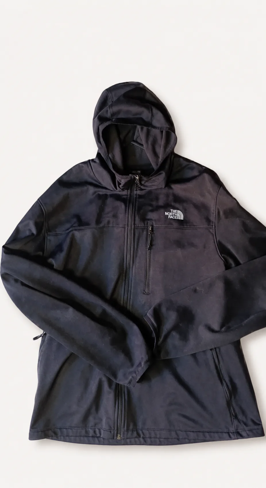 The North Face Black hooded full-zip jacket — actual garment