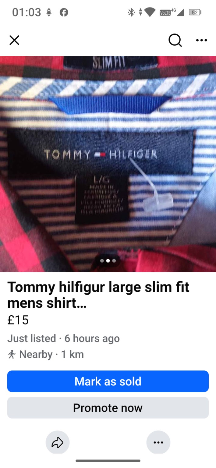 Genuine Tommy Hilfiger Red and black checked slim-fit shirt, Large, photo 2