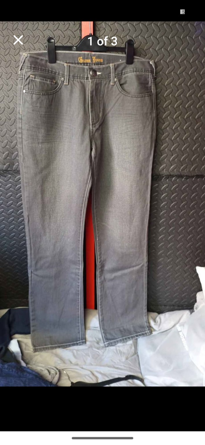 Genuine Guess Jeans Adult grey straight-leg jeans, W33 L32, photo 3