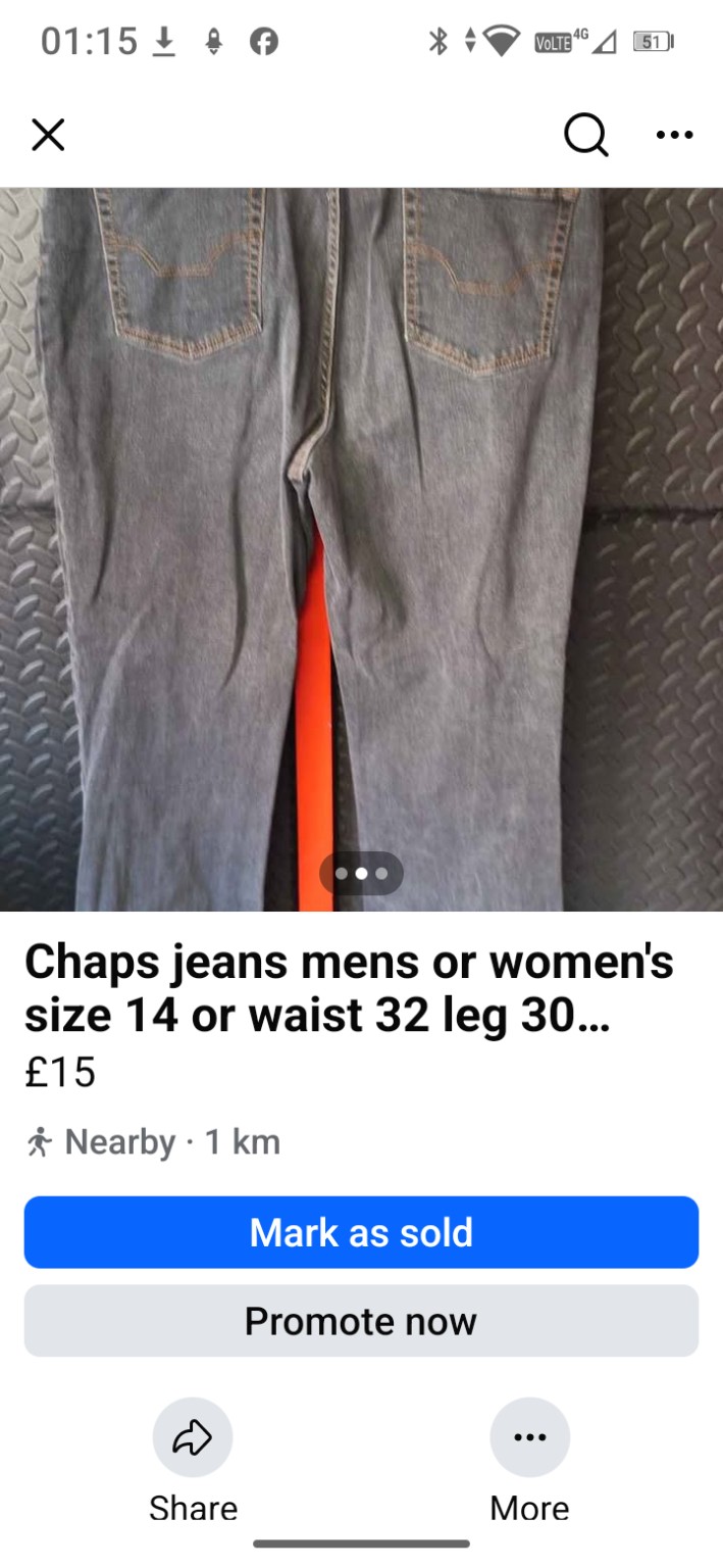 Chaps Adult grey jeans