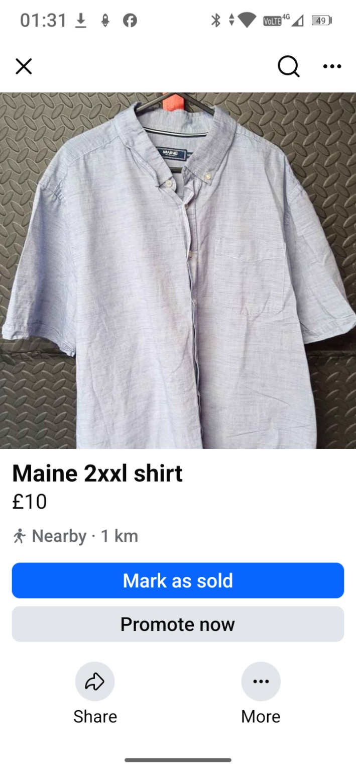 Genuine Maine Light-blue short-sleeve shirt, XXL, photo 2