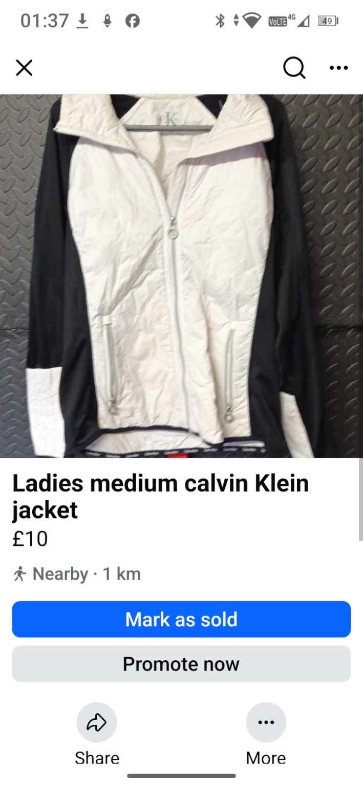 Genuine Calvin Klein Women’s black and white full-zip jacket, Medium, photo 2