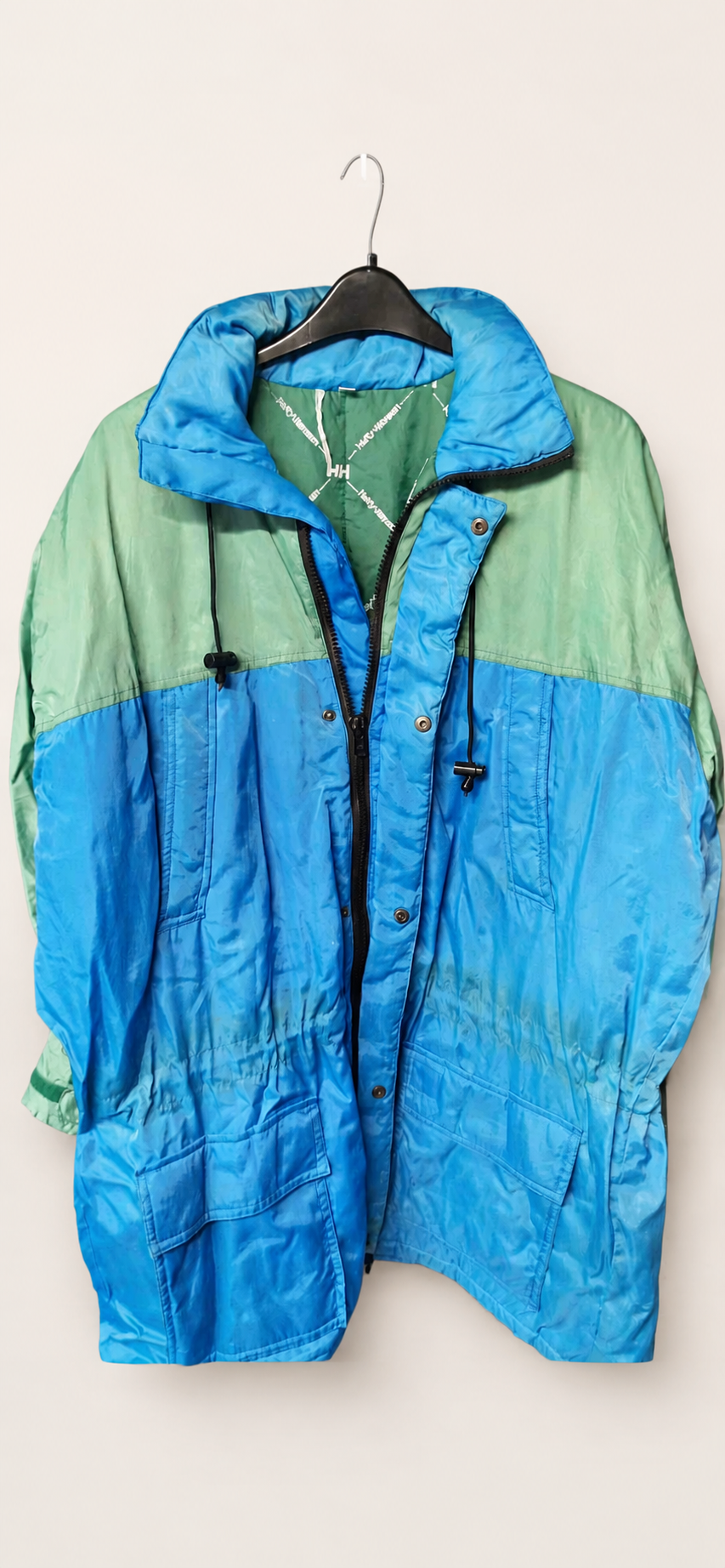 Helly Hansen Blue and green long warm coat