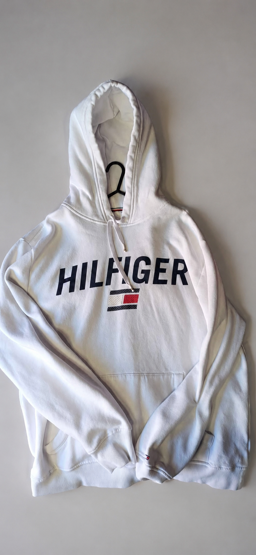Tommy Hilfiger White logo pullover hoodie